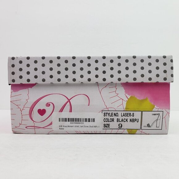 NEW MVE Laser-S Womens Size 9 Black Rhinestone Formal Ankle Strap Party 4" Heels - Picture 13 of 13